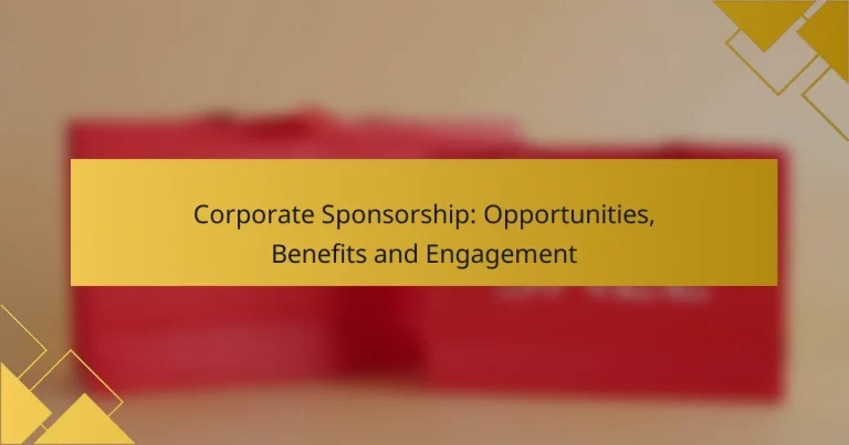 Corporate Sponsorship: Opportunities, Benefits and Engagement
