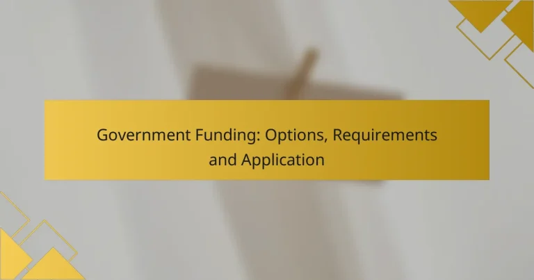 Government Funding: Options, Requirements and Application