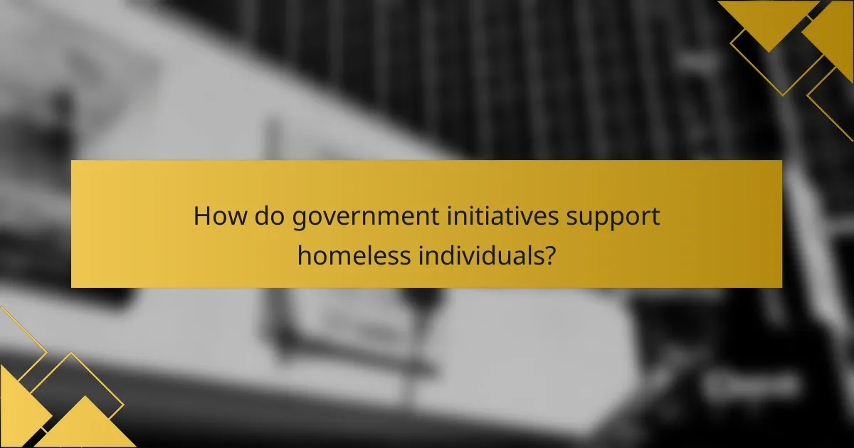 How do government initiatives support homeless individuals?