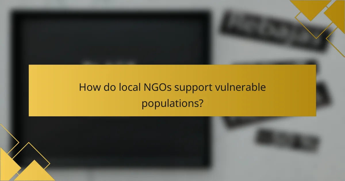 How do local NGOs support vulnerable populations?