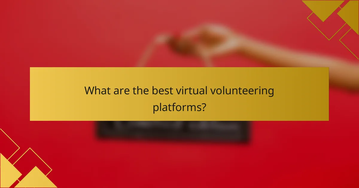 What are the best virtual volunteering platforms?