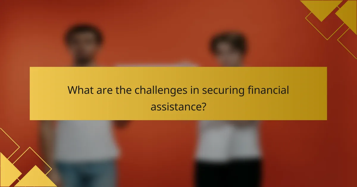 What are the challenges in securing financial assistance?