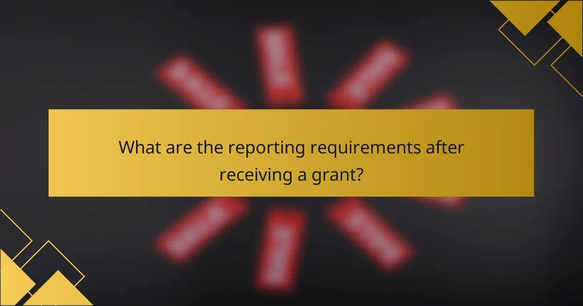 What are the reporting requirements after receiving a grant?
