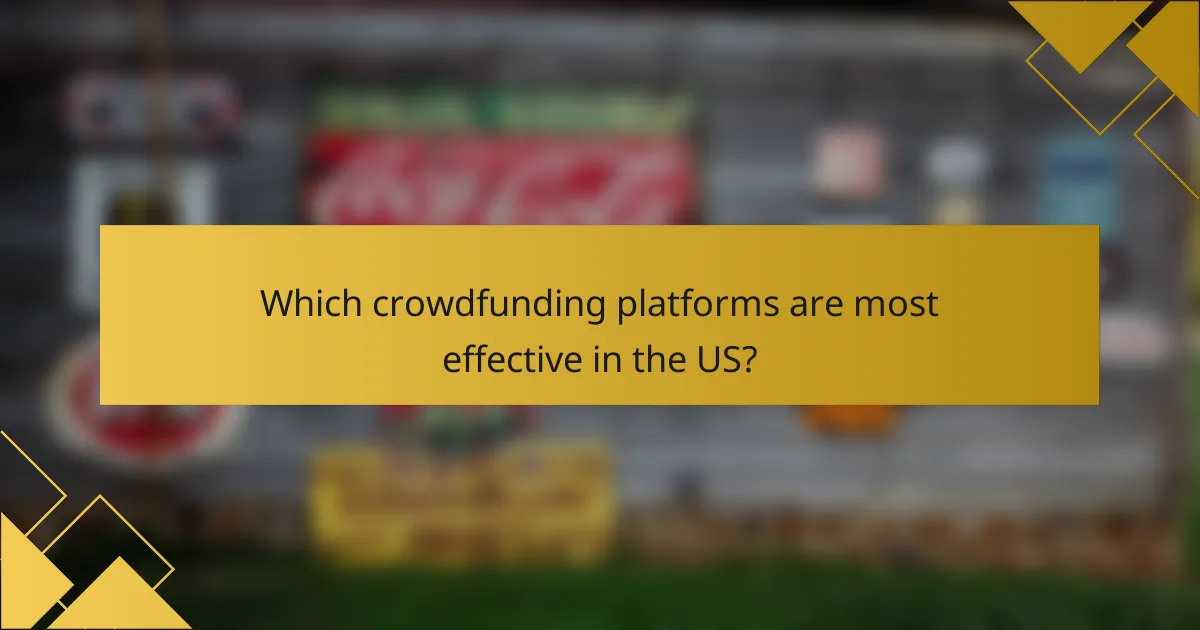 Which crowdfunding platforms are most effective in the US?